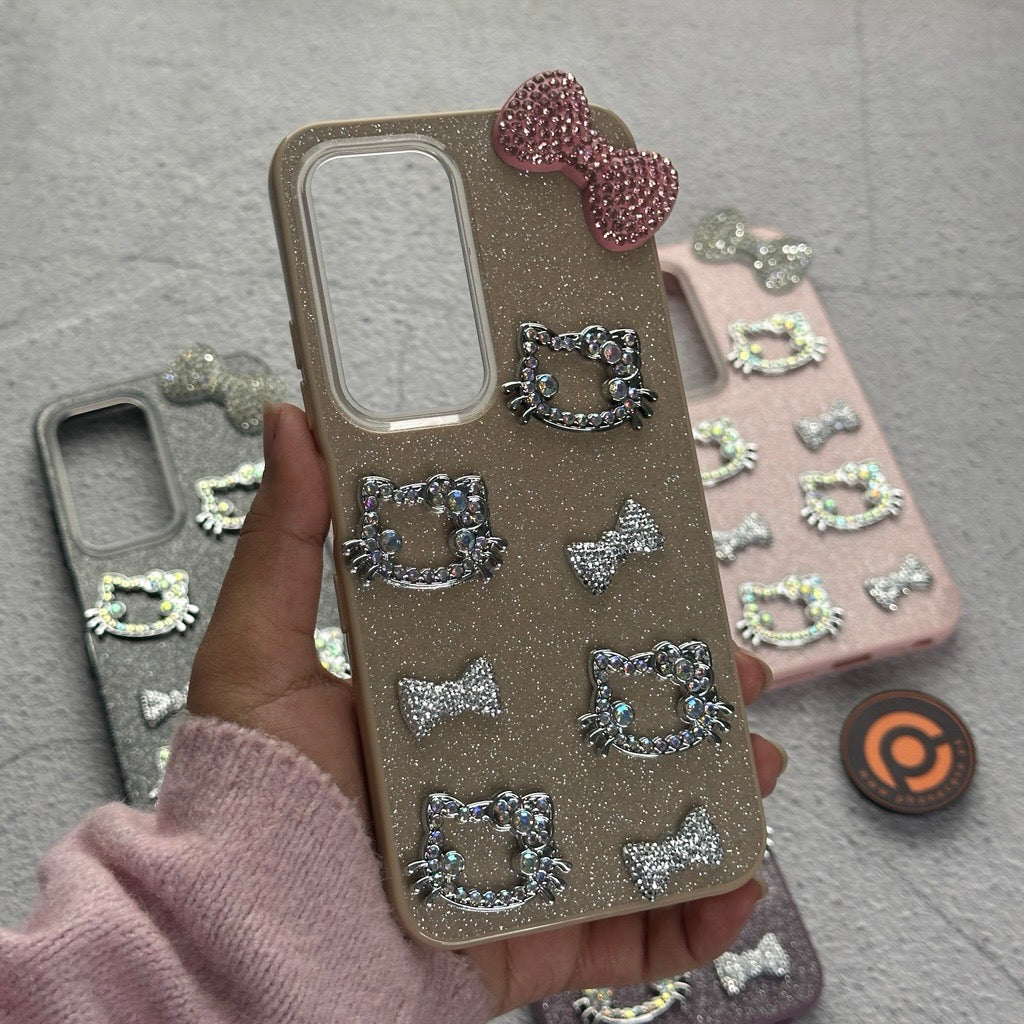 Infinix Hot 60 Pro  - Cute Kitty Pookie Glitter Diamond Case