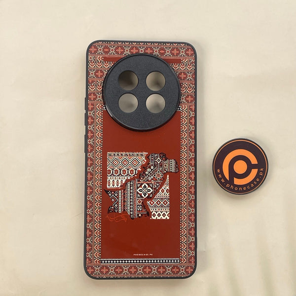 Realme 13 Plus -Sindhi Ajrak Art 11 - Pakistan Ajrak Legacy- Premium Printed Metal soft Bumper shock Proof Case CS-48956