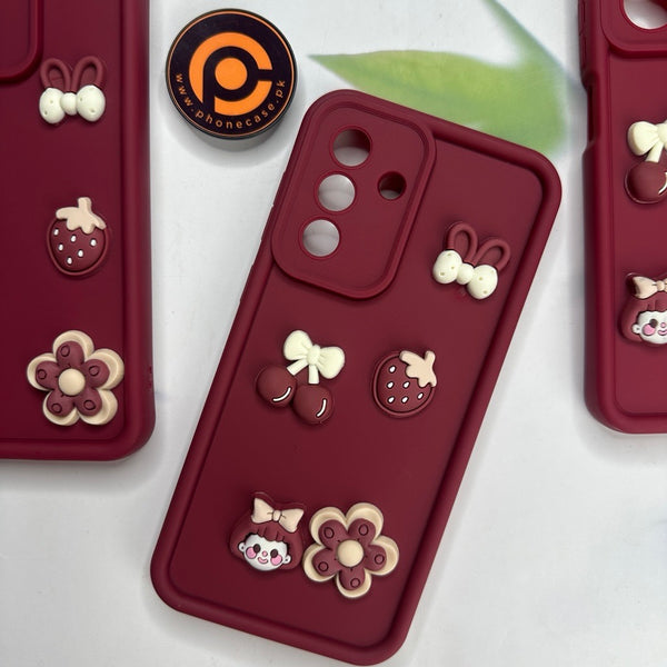 Samsung Galaxy A56 5G - Cute 3D Cherry Flower Icons Silicon Case