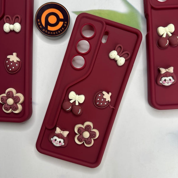 Tecno Camon 40 Pro 5G - Cute 3D Cherry Flower Icons Silicon Case