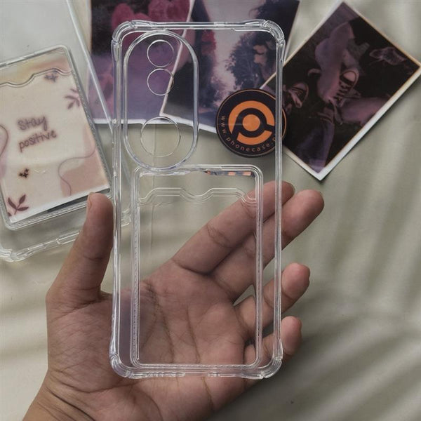 Vivo V50 - Wallet Card Holder Transparent Slot ShockProof Case