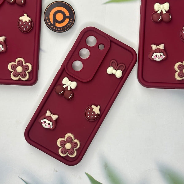 Tecno Spark 40 Pro - Cute 3D Cherry Flower Icons Silicon Case