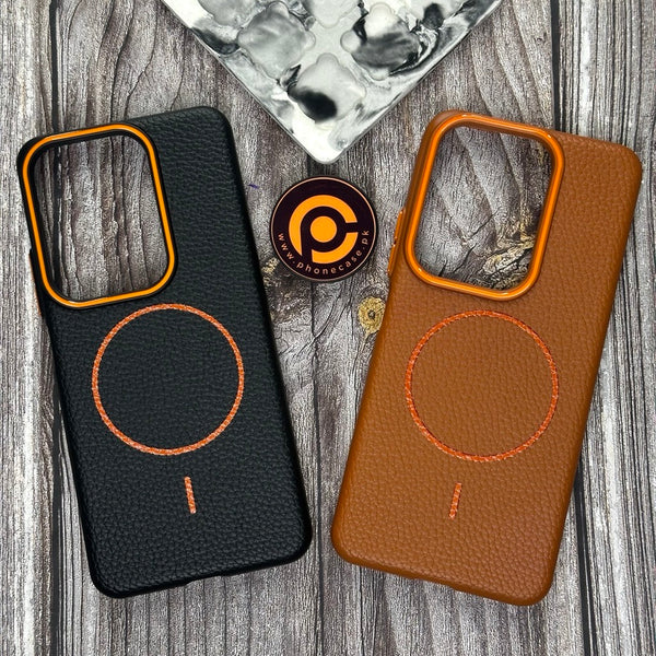 Vivo Y29 4G - Branded Leather Texture MagSafe Compatible Anti-Slip Soft Case