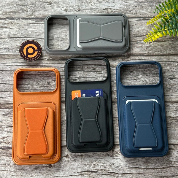 iPhone 17 Pro Max RockGuard Branded Leather Wallet Case with Stand Function