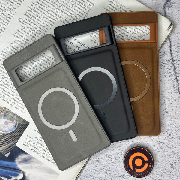 Google Pixel 6 Pro - Elegant Magnetic Grainy Leather Anti-Fingerprint Case