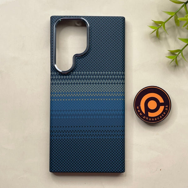 Galaxy S23 Ultra - Ocean Grid - Premium Aramid Fiber MagSafe Case with Built-in Camera Bezel