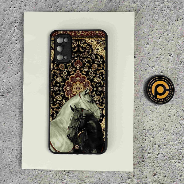 Realme 7 Pro - Persian Calligraphy Art 22 - Horse Heritage - Premium Printed Glass soft Bumper shock Proof Case CS-50547