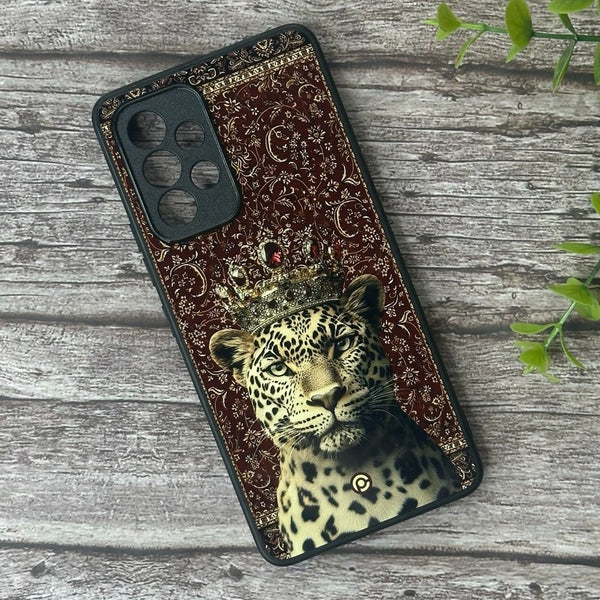 Samsung Galaxy A53 - Persian Calligraphy Art 21 - Leopard - Soft Bumper shock Proof Glass Case CS-42071