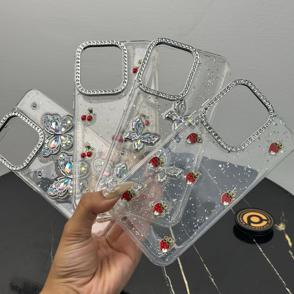 Oppo Reno 15 Pro – Glim Transparent Shockproof Phone Case with Gemstone Camera Edges