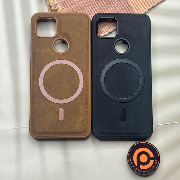 Google Pixel 5A - Elegant Magnetic Grainy Leather Anti-Fingerprint Case