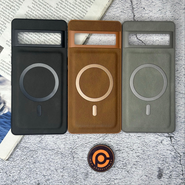 Google Pixel 7 Pro - Elegant Magnetic Grainy Leather Anti-Fingerprint Case