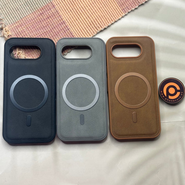 Google Pixel 10A - Elegant Magnetic Grainy Leather Anti-Fingerprint Case