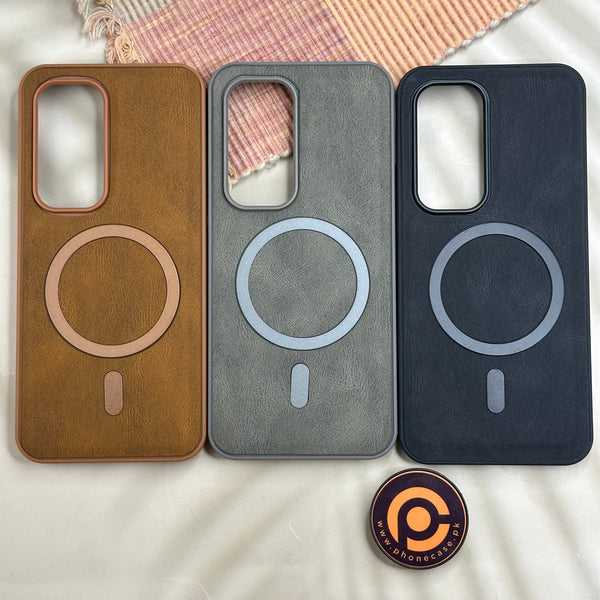 Tecno Spark 40 Pro - Elegant Magnetic Grainy Leather Anti-Fingerprint Case