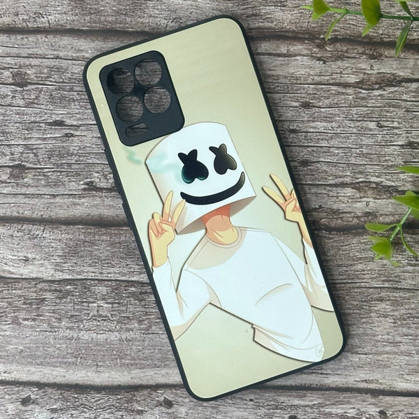 Realme 8 / Realme 8 Pro - Marshmello Face - Premium Printed Glass soft Bumper shock Proof Case CS-42073