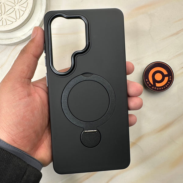 Galaxy S26 Ultra - EliteMag Hybrid Silicone Case with 360° Magnetic Rotating Stand