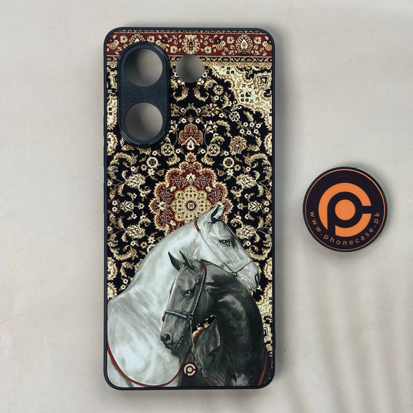 Tecno Camon 20 / 20 pro  - Persian Calligraphy Art 22  -Horse Heritage - Premium Metal Printed soft Bumper shock Proof Case CS-48946
