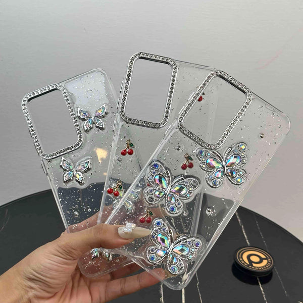 Samsung Galaxy A57 – Glim Transparent Shockproof Phone Case with Gemstone Camera Edges