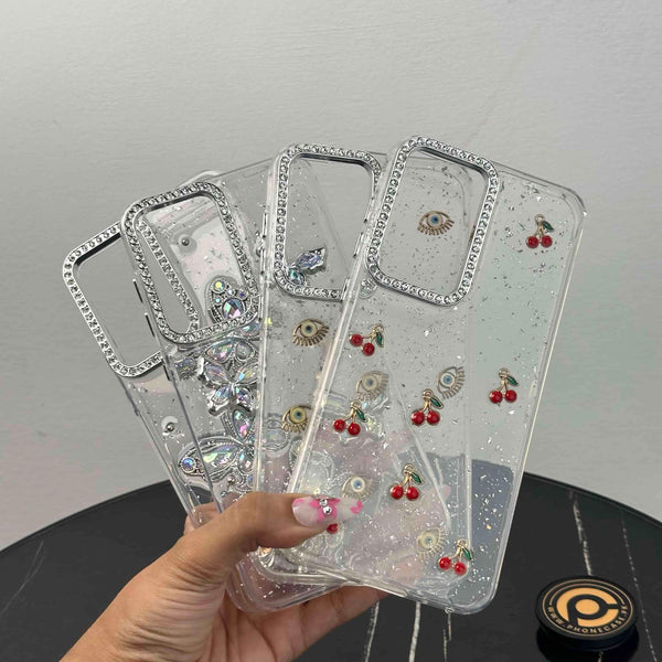 Galaxy S25 FE – Glim Transparent Shockproof Phone Case with Gemstone Camera Edges