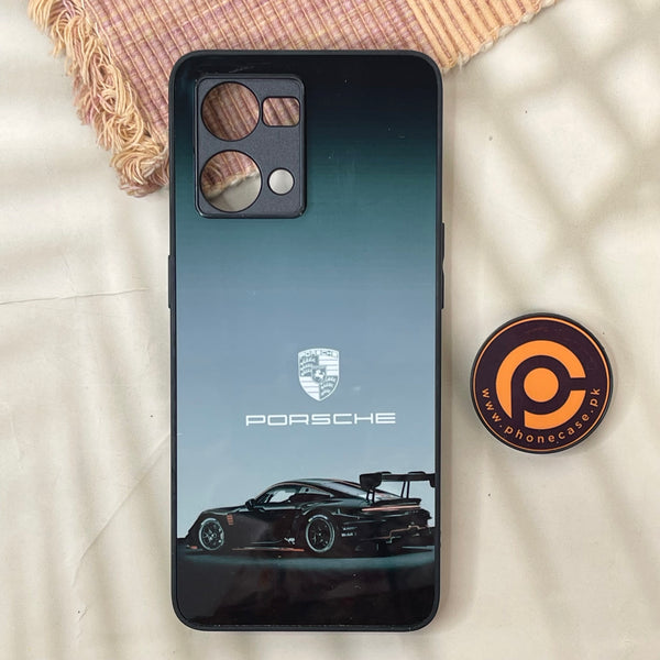 Oppo Reno 7 - Shadow racer- Premium Printed Glass soft Bumper shock Proof Case CS-50032