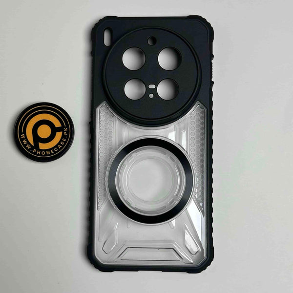 Vivo X300 Pro - Orbital Magnetic Ring Transparent Shockproof Phone Case