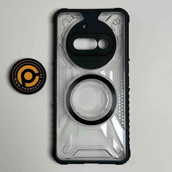 Nothing Phone 3A - Orbital Magnetic Ring Transparent Shockproof Phone Case