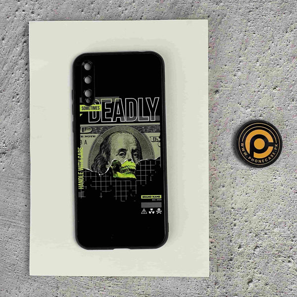 Huawei Y8p - Deadly- Premium Printed Glass soft Bumper shock Proof Case  CS-50637