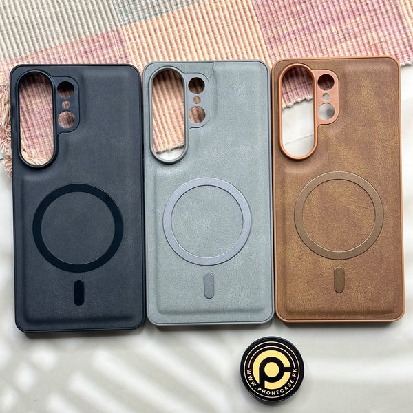 Samsung Galaxy S26 Ultra - Elegant Magnetic Grainy Leather Anti-Fingerprint Case