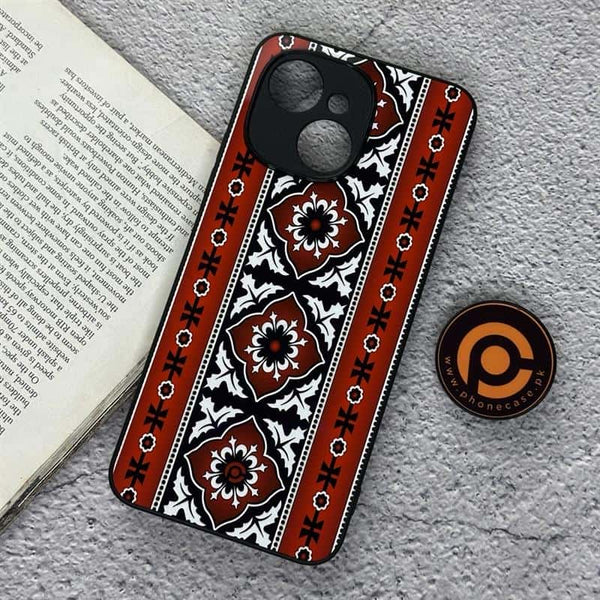 Tecno Spark 40C - Ajrak Design 1  - Premium Metal Printed soft Bumper shock Proof Case CS-39807