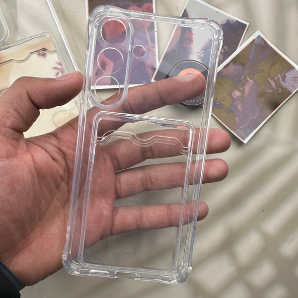 Samsung Galaxy A17 - Wallet Card Holder Transparent Slot ShockProof Case