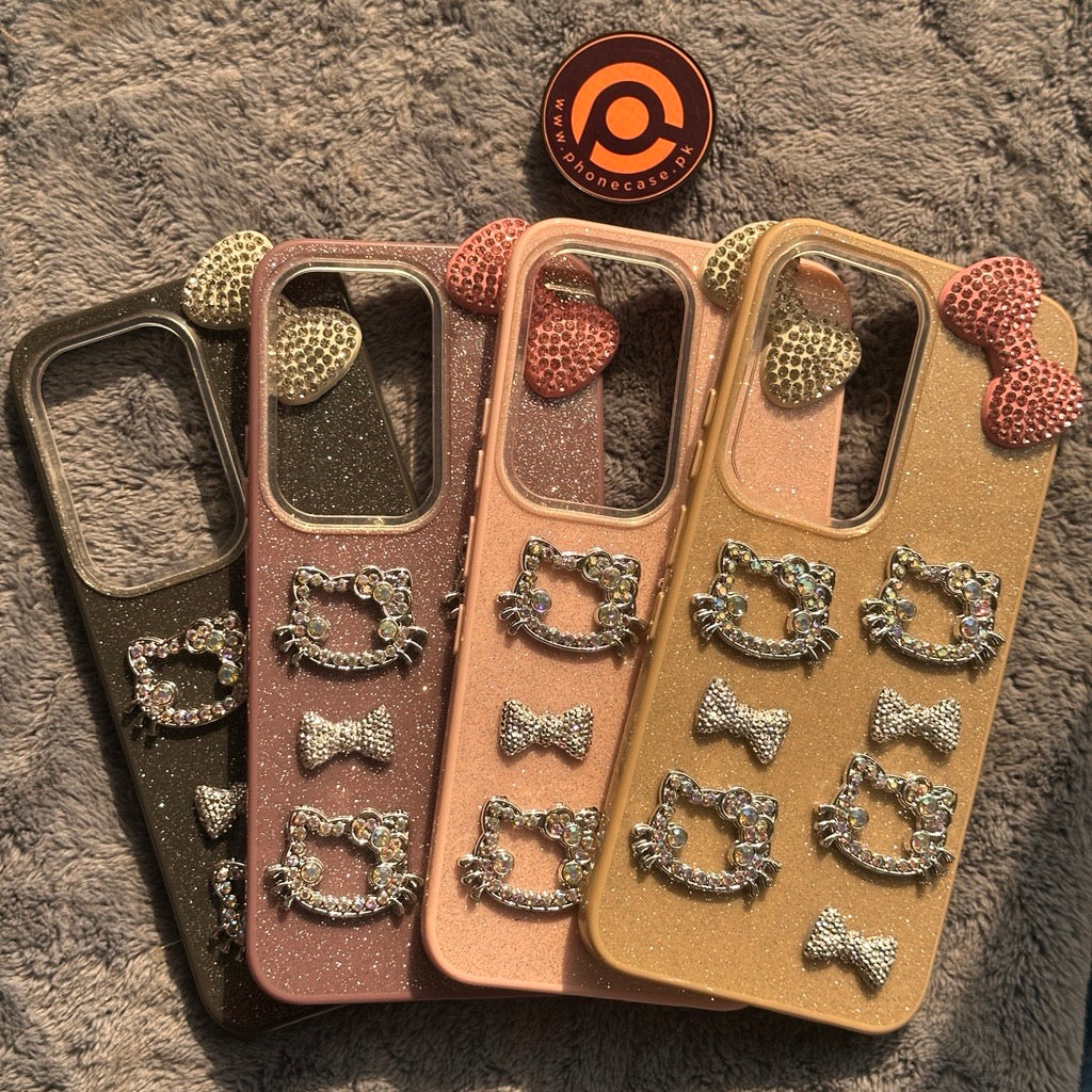 Infinix Hot 60 Pro  - Cute Kitty Pookie Glitter Diamond Case