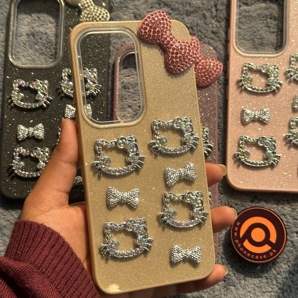 Infinix Hot 60 Pro  - Cute Kitty Pookie Glitter Diamond Case