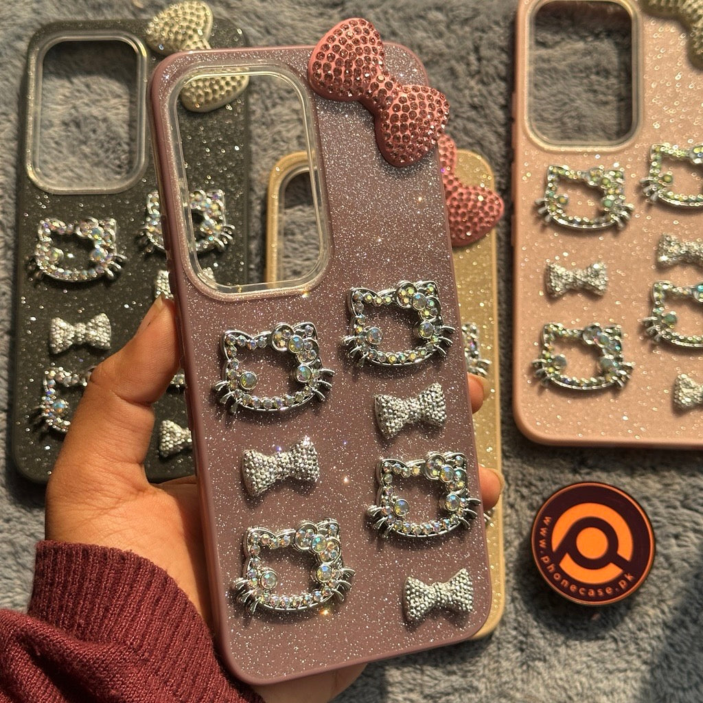 Infinix Hot 60 Pro  - Cute Kitty Pookie Glitter Diamond Case