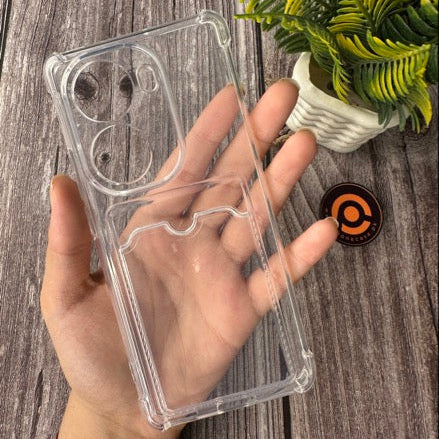 Oppo Reno 11 Wallet Card Holder Transparent Slot ShockProof Case