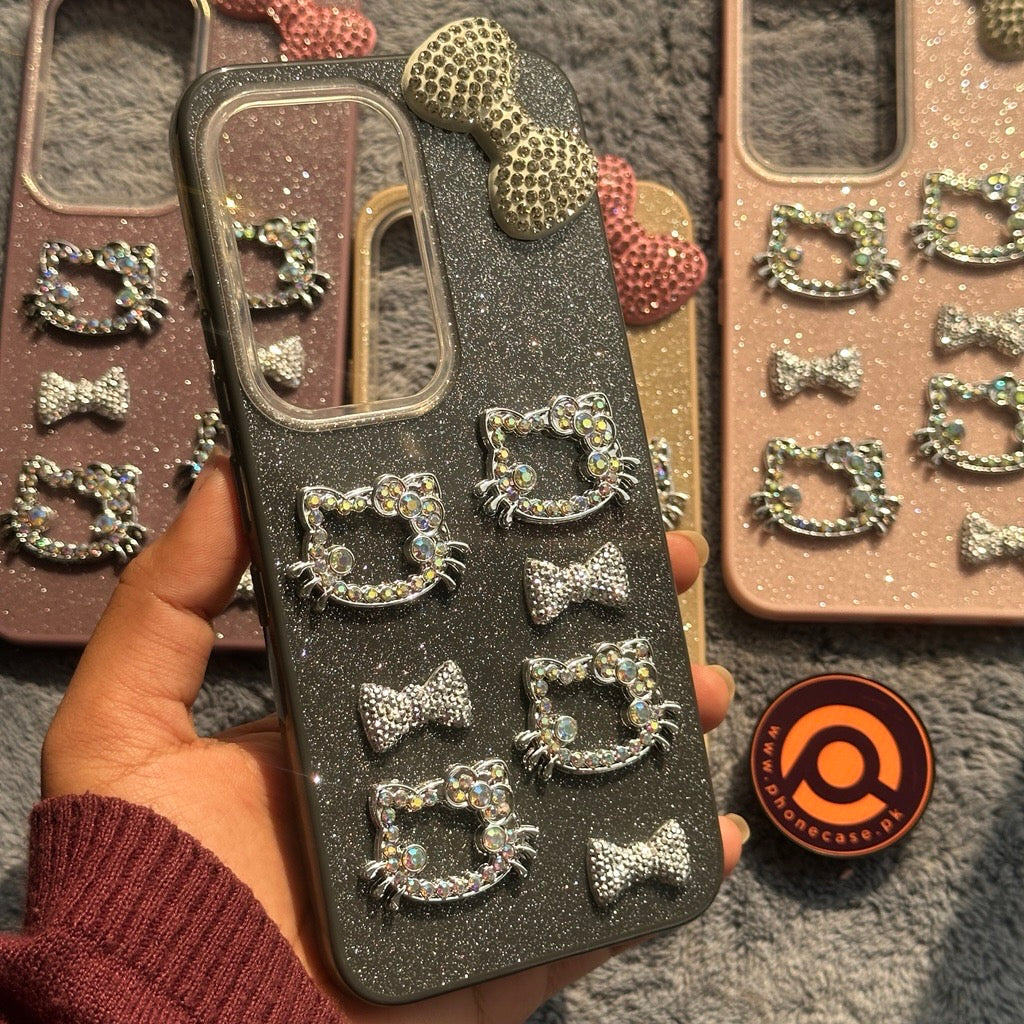 Infinix Hot 60 Pro  - Cute Kitty Pookie Glitter Diamond Case