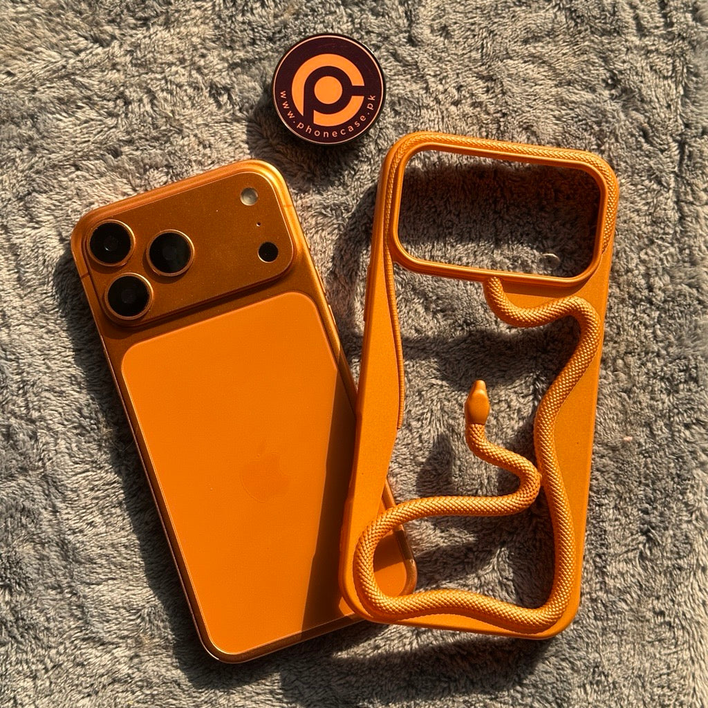 iPhone 17 Pro - Luxury Snake Plating Armor Bumper Case - Orange