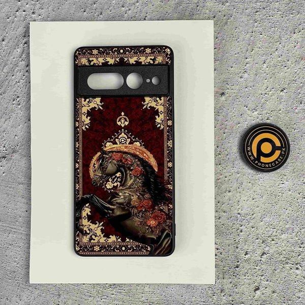 Google Pixel 7 Pro - Persian Calligraphy Art 50 - Royal Tabriz Horse- Premium Metal Printed Soft Bumper Shock Proof Case CS-50636