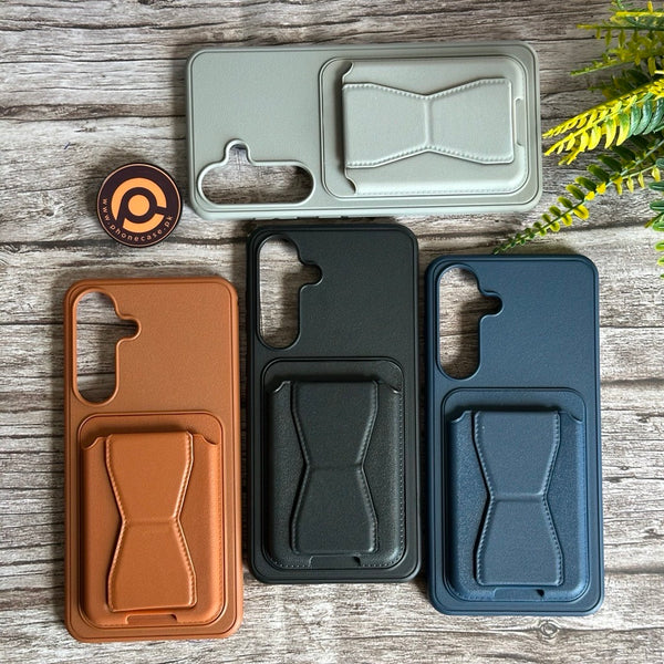 Galaxy S25 FE - RockGuard Branded Leather Wallet Case with Stand Function