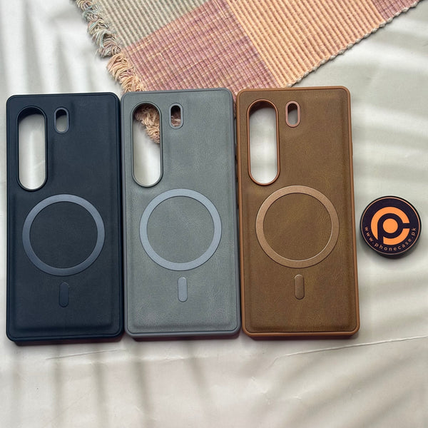 Tecno Camon 40 - Elegant Magnetic Grainy Leather Anti-Fingerprint Case