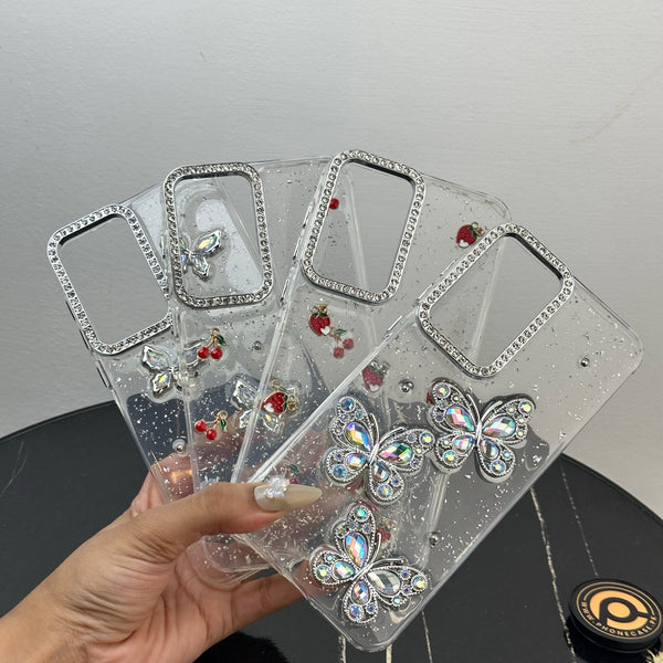 Samsung Galaxy A37 – Glim Transparent Shockproof Phone Case with Gemstone Camera Edges