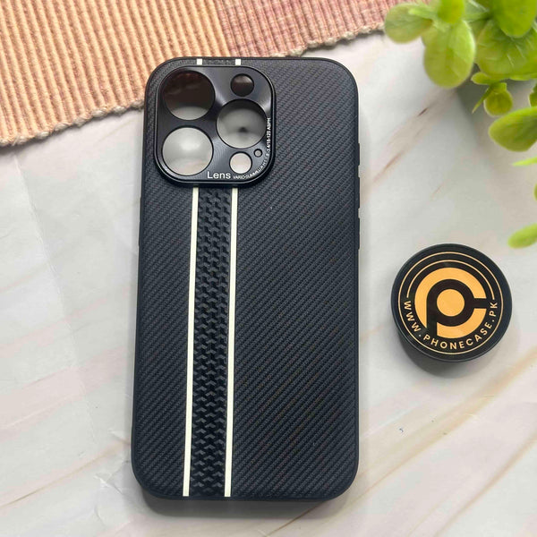 iPhone 14 Pro - Veltra Carbon Dual Stripe Case with Anti-Scratch Finish