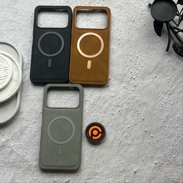 Tecno Spark 50 - Elegant Magnetic Grainy Leather Anti-Fingerprint Case