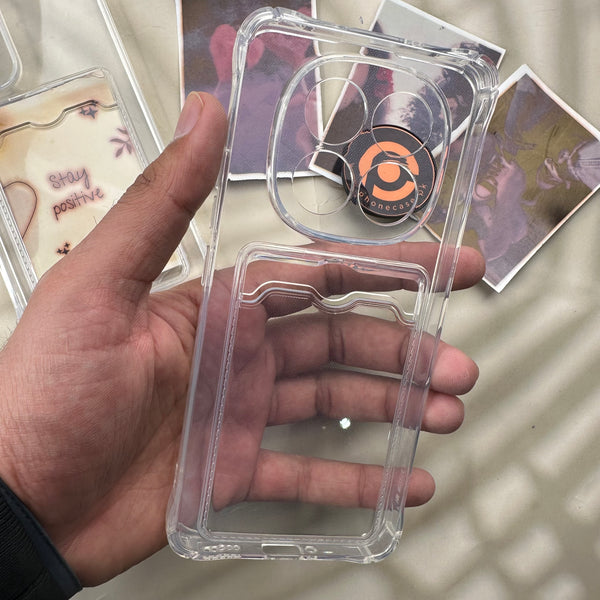 Redmi Note 14 Pro Plus - Wallet Card Holder Transparent Slot ShockProof Case