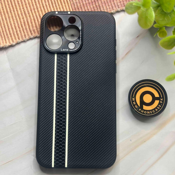 iPhone 14 Pro Max - Veltra Carbon Dual Stripe Case with Anti-Scratch Finish