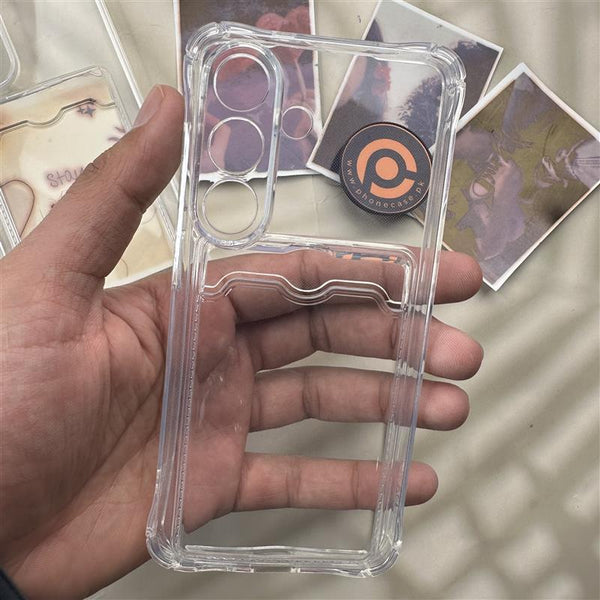 Samsung Galaxy A57 5G - Wallet Card Holder Transparent Slot ShockProof Case