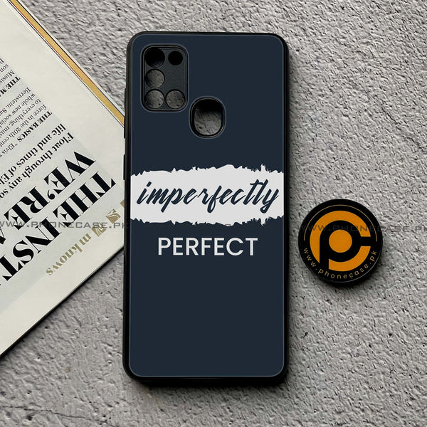 Samsung Galaxy A21s - Imperfectly - Premium Printed Glass soft Bumper Shock Proof Case