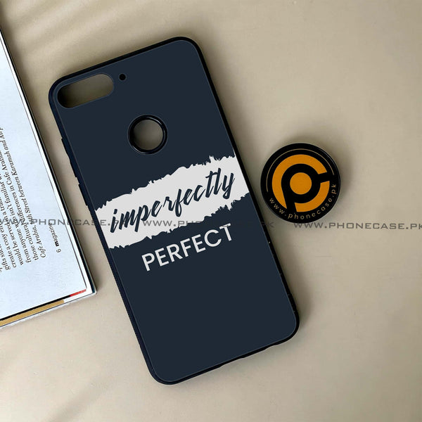 HUAWEI Y7 PRIME (2018) - Imperfectly - Premium Printed Glass soft Bumper Shock Proof Case