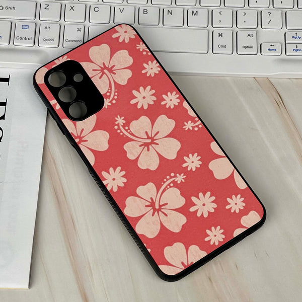 Galaxy A04s - Flower Design - Premium Printed Glass soft Bumper shock Proof Case