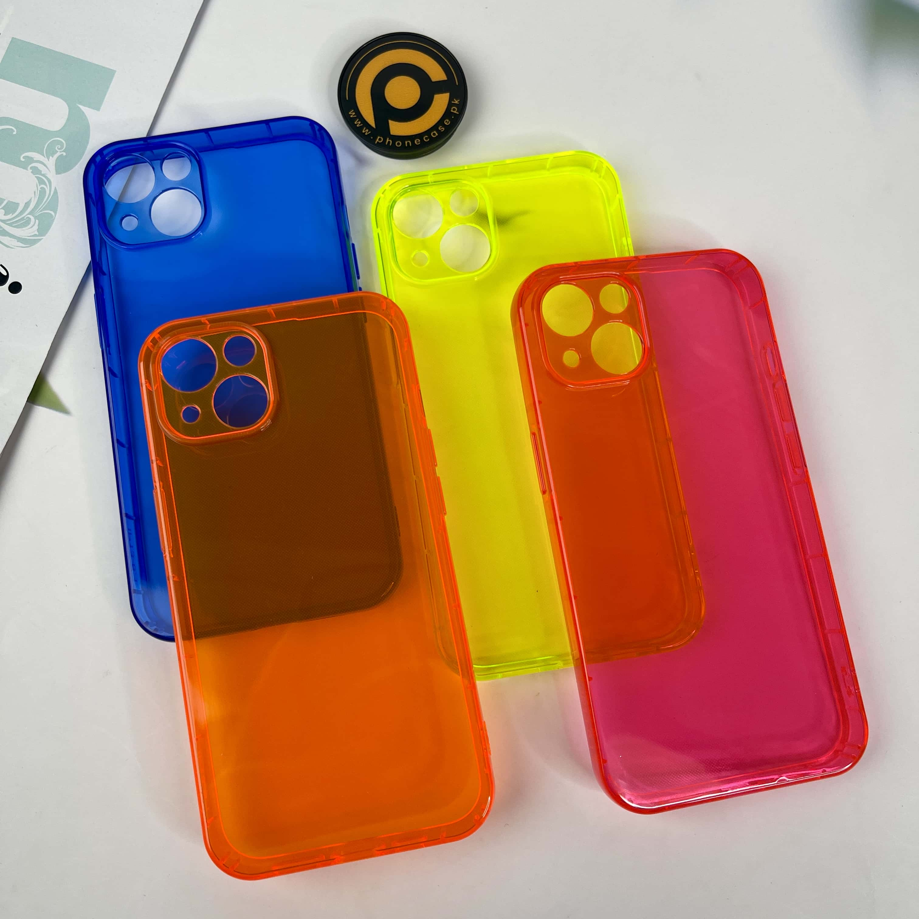 iPhone 14 Plus fluorescent Neon Shockproof transparent soft case