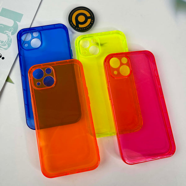 iPhone 14 fluorescent Neon Shockproof transparent soft case