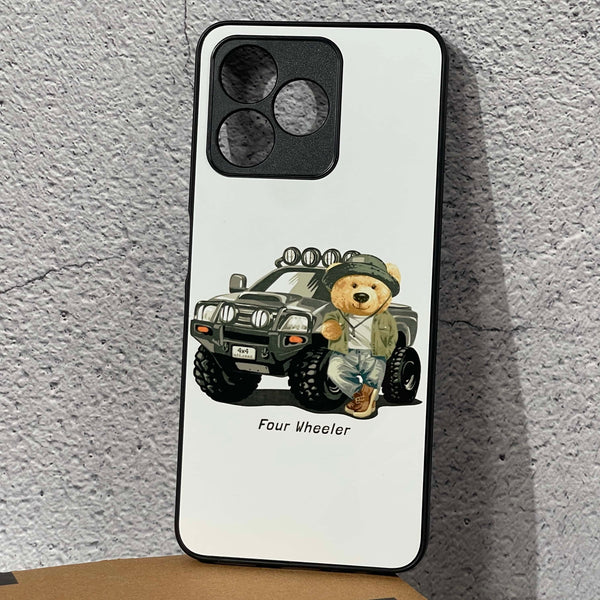 Realme C53/C51/Note 50 - Cool Bear Design 1 - Premium Printed Glass soft Bumper Shock Proof Case CS-13727